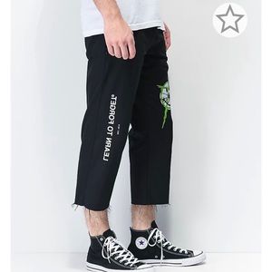 LEARN TO FORGET Anarchy Black Elastic Waist Chino Pant Size L